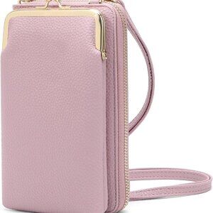 Small Crossbody Phone Bag for Women Cell Phone Purse Wallet Kiss Lock Cute Shoul